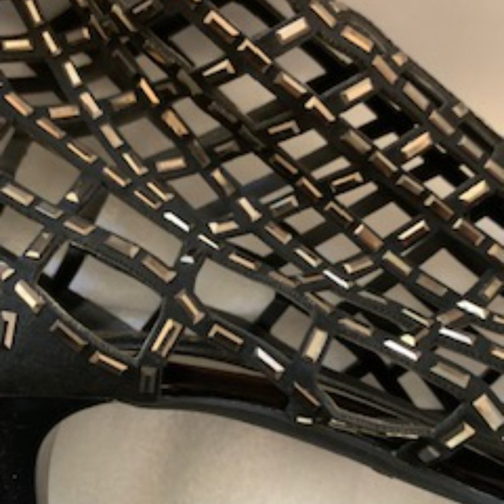 Black Bling Stiletto Style Open Cut Booties - image 4